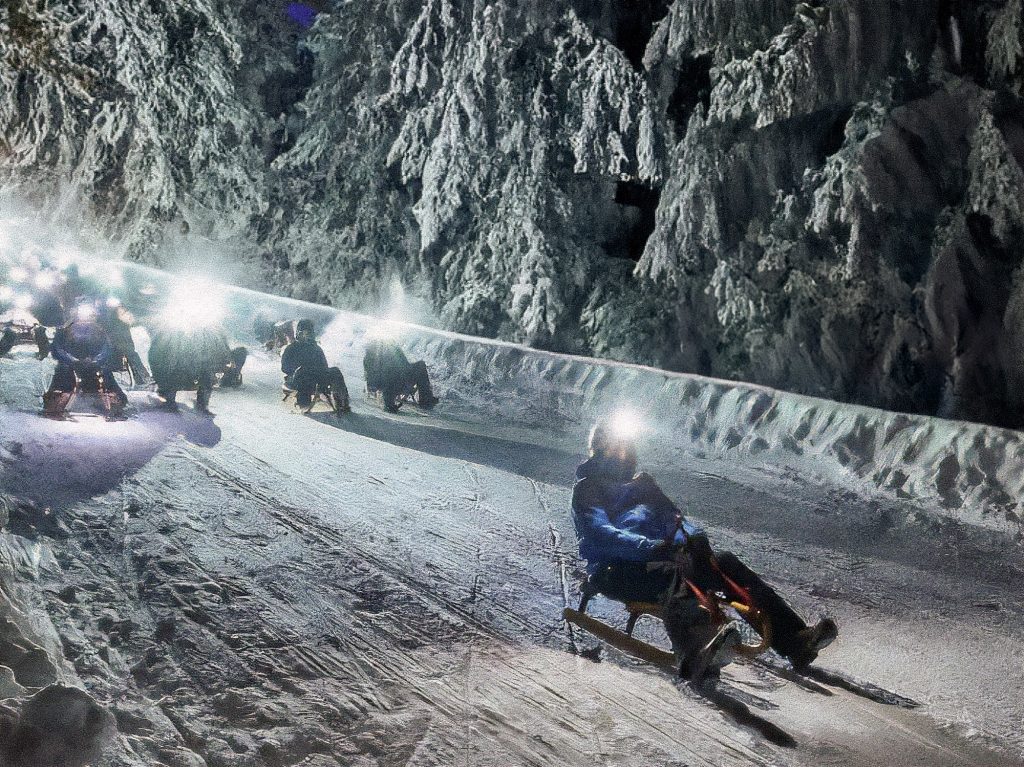 Galaktische Momente bei Vollmond, Bild 2, Schlittenfahrt auf der Seiseralm, eine Exclusives Angebot von SCHGAGULER HOTEL
